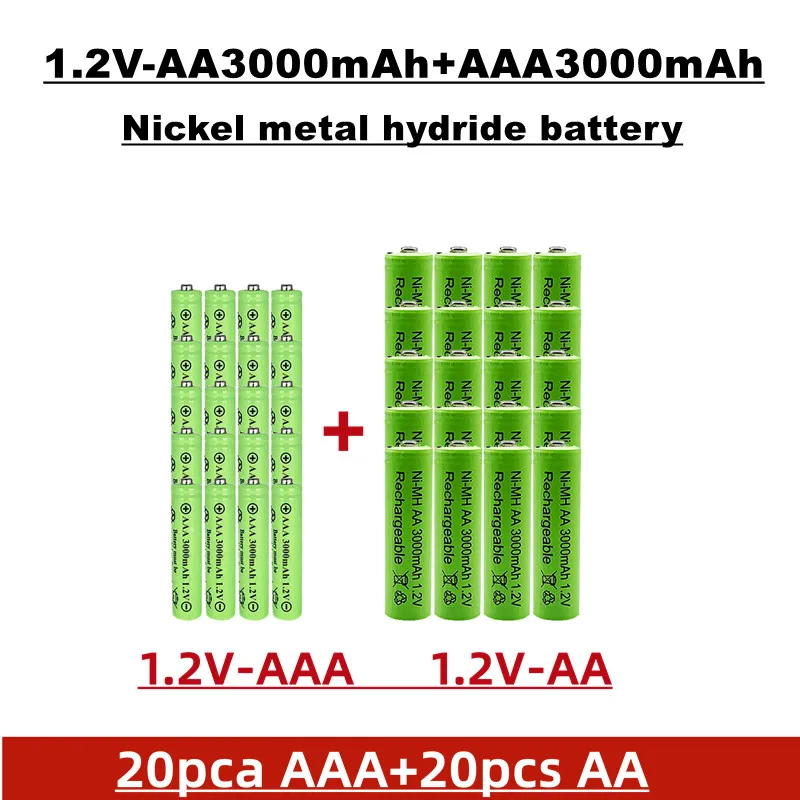 

Аккумуляторная батарея lubluetooth-AA + AAA 1,2 В, 3000 мАч/3000 мАч, Nimh, для игрушек, посылка и т. д., для продажи