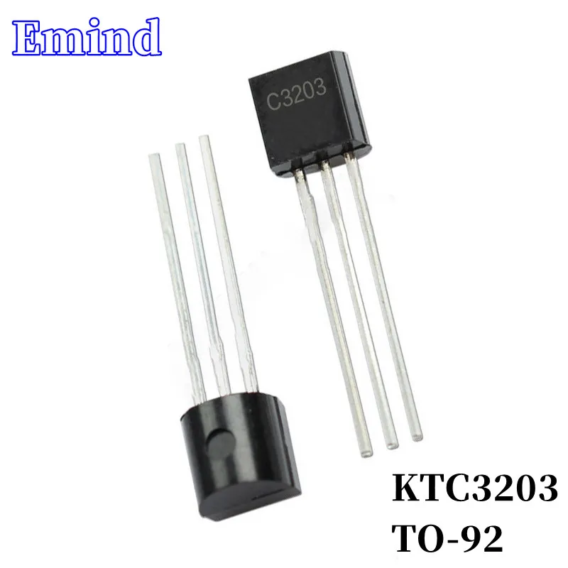 

100Pcs KTC3203 C3203 DIP Transistor TO-92 Type NPN Bipolar Amplifier Transistor 30V/800mA