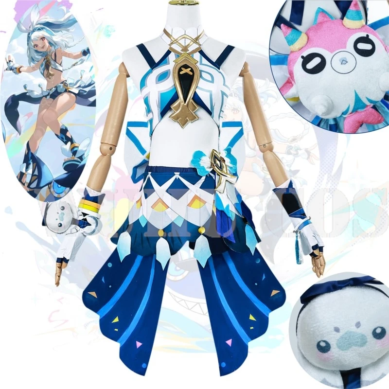 Игра Genshin Impact Muイ Косплей Muinaa Парик Костюм Платье Аниме Женщины Хэллоуин Ролевые