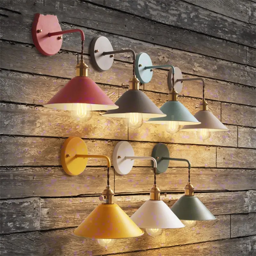 Скандинавский цвет подставка для макарон настенные светильники прикроватная