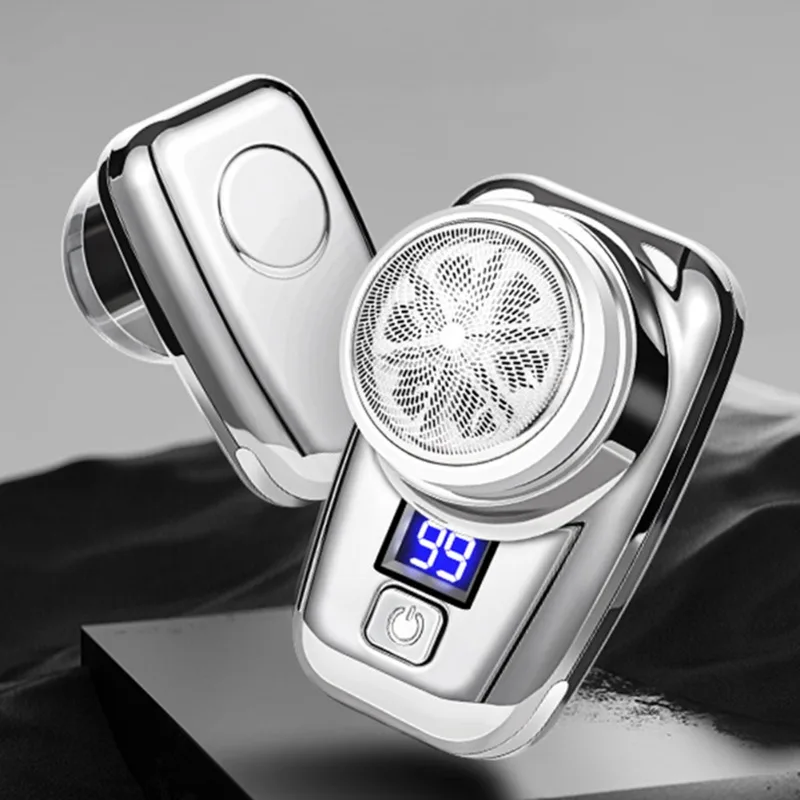

Portable Mini Beard Shaving Machine USB Rechargeable Face Beard Shaver Lightweight Low Noise for Waterproof Home Hotel Trips