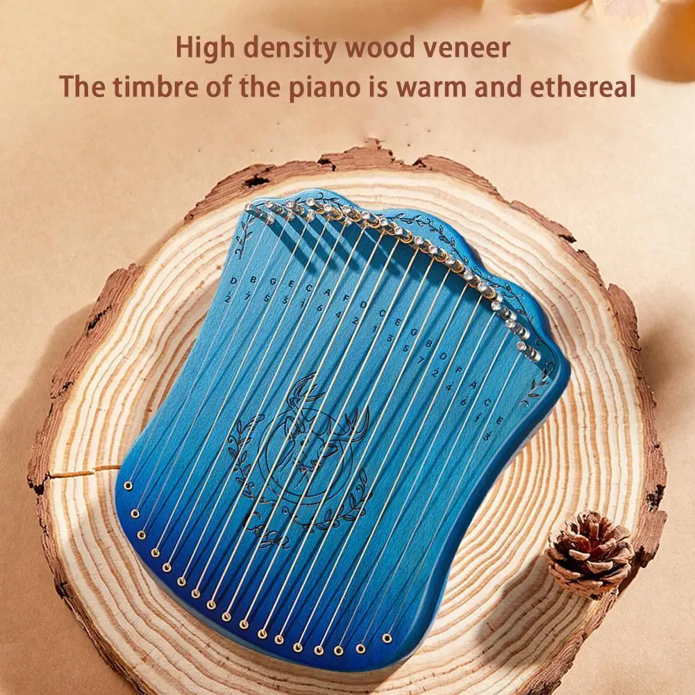 

Fingerplay Lyre Harp 17 Strings Harp Lyre Portable Piano Lever Lyre Tuning Beginner 17 Instrument Strings Harp With Musical C6S9