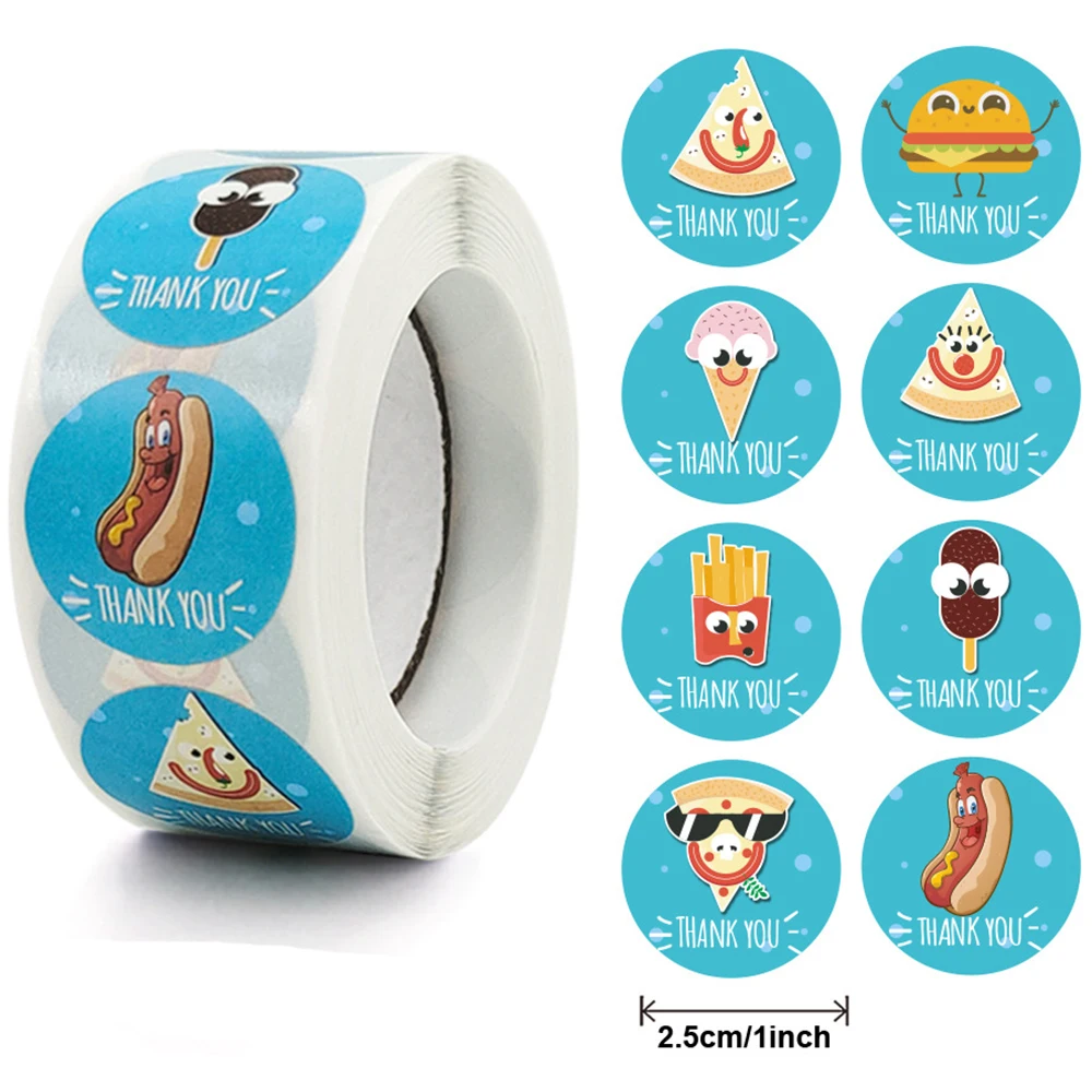 

100-500pcs Donut Ice Cream Style Gift Cake Baking Packaging Decoration Stickers Gift Packing Supplies Adhesive Stickers