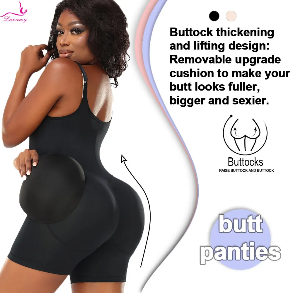 LAZAWG Hip Shapewear Bodysuit Women Butt Lifter Hip Enhancer Control Panties Slimming Flat Belly Body Shaper Push Up Panties