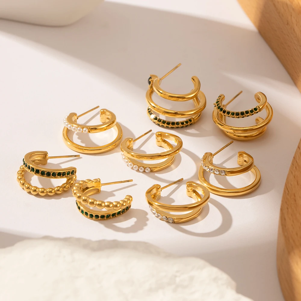 Youthway изысканные роскошные блестящие Многослойные серьги из нержавеющей стали с