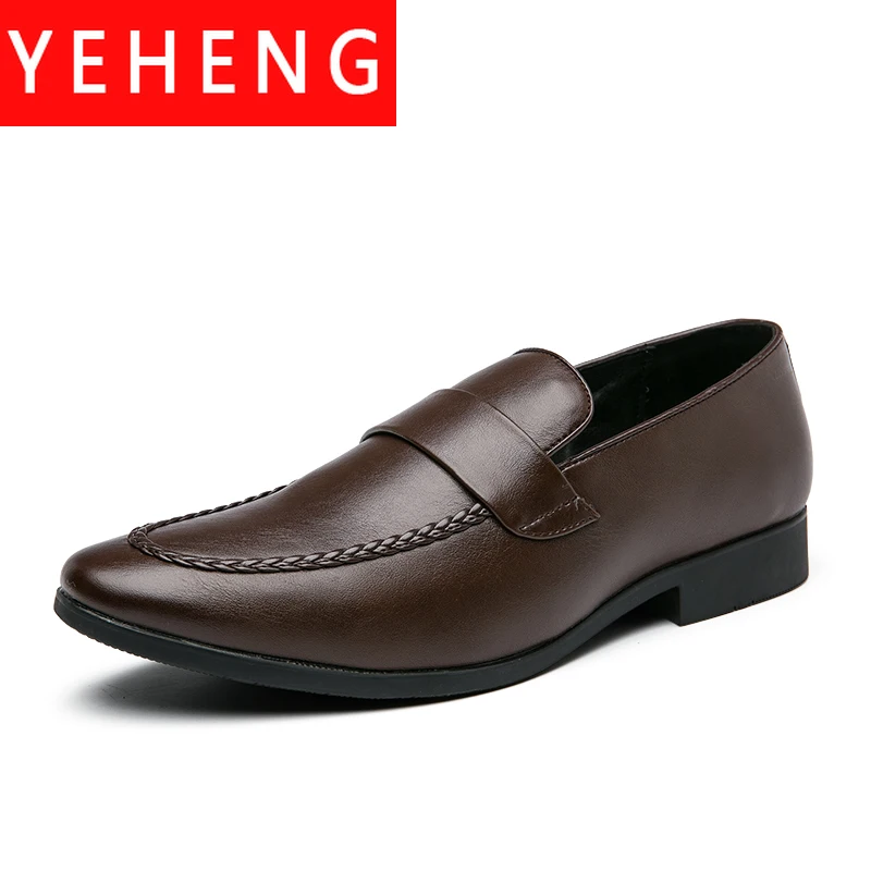Новые мужские туфли-лоферы на плоской подошве кожаные джентльменские модные
