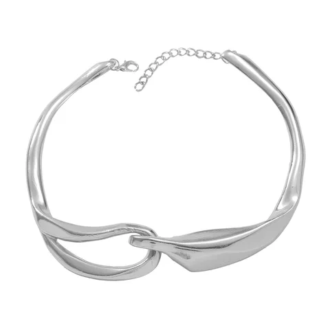 Новинка 2024, ожерелье из тяжелого металла ZAA, винтажные толстые ожерелья-Чокеры серебряного цвета для женщин, крупные ювелирные наборы