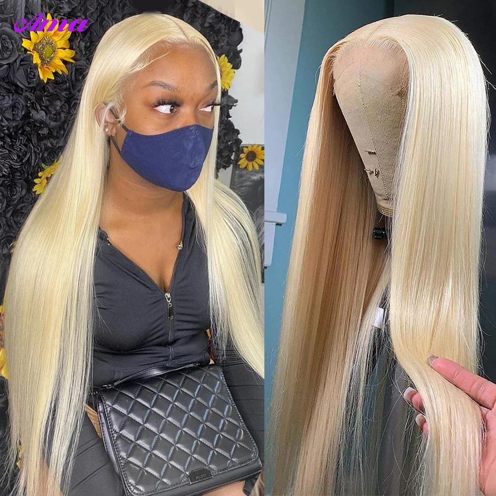 13x6 Blonde Lace Front Wig Human Hair 30 inch Bone Straight Human Hair Wig 613 Lace Frontal Wig Transparent Lace Wigs For Women