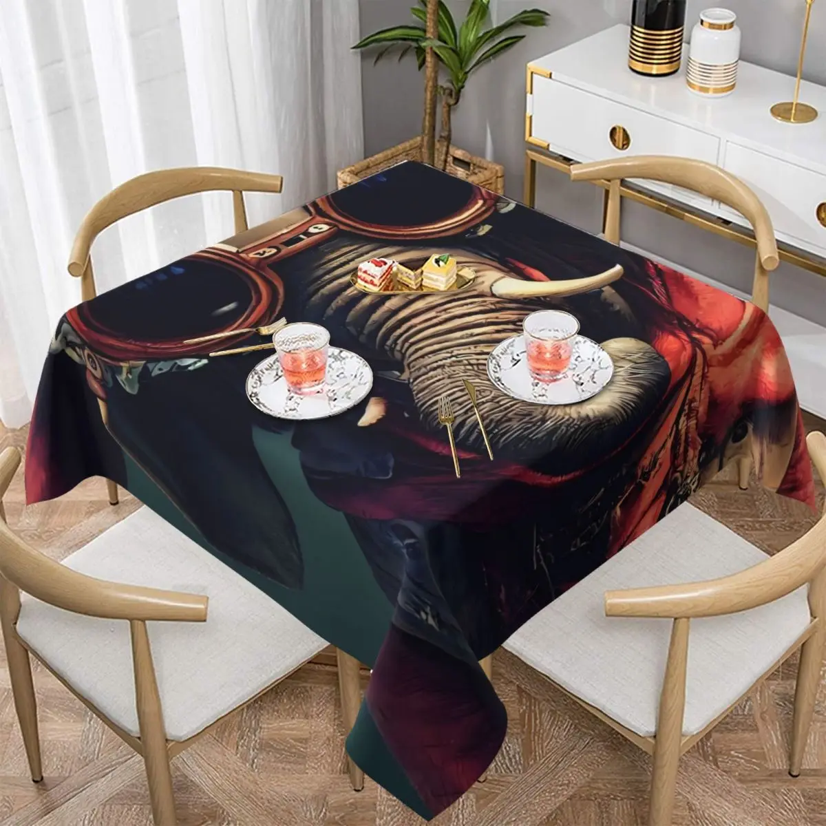 

Funny Animal Tablecloth Pirate Elephant Buffet Polyester Table Cover Elegant Cheap Decoration Custom Table Cloth