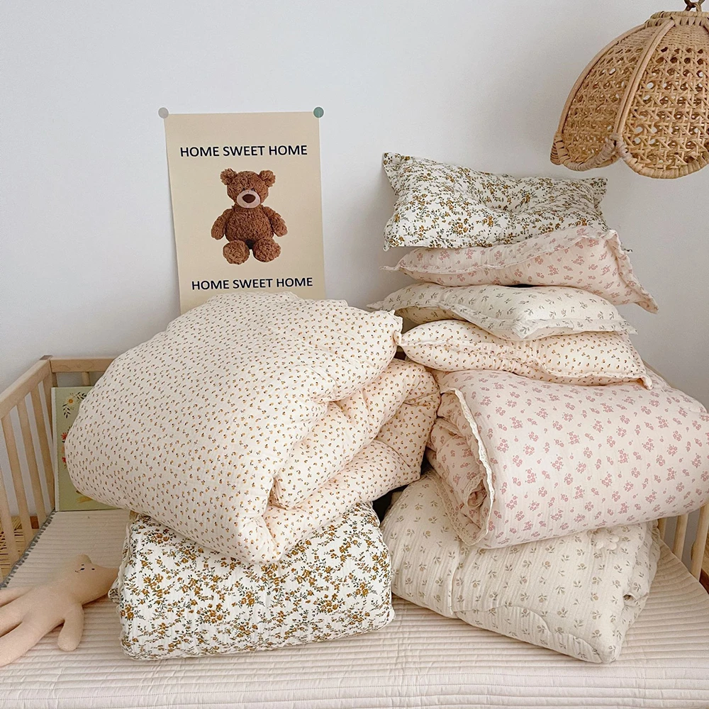 

Baby Growth Blanket Spring Large Toddler Baby Girl Comforter Lace Infant Bedding Gauze Floral Cozy Baby Blanket For Newborns