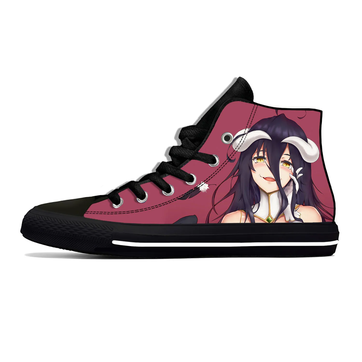 

Japanese Anime Manga Cartoon Overlord Albedo Cute Casual Cloth Shoes High Top Lightweight Breathable 3D Print Men Women Sneakers