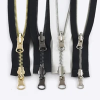 meetee 1pc 60 120cm 5 8 metal rotary slider open end zipper reversible double sided zippers for jacket sewing spin zip head