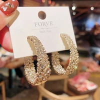 retro exquisite rhinestone earrings great present for friend new fashion circle design female earrings