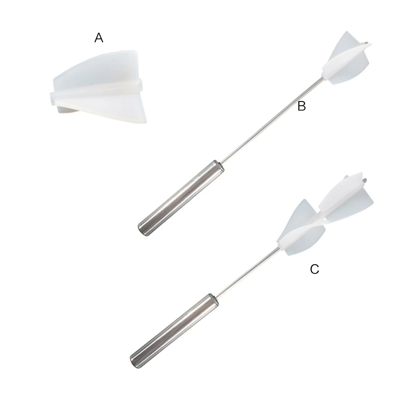 

Reusable Semi Automatic Mixer Silicone Mixing Propeller Stainless Steel Handle