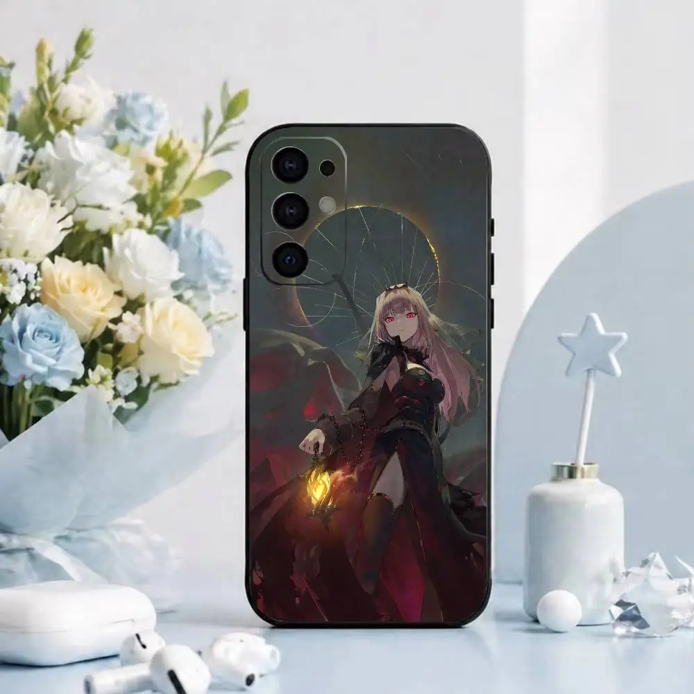 Фото Мягкий силиконовый чехол VTuber M-Mori Calliope для Samsung S26, S24, S21, S22, S23, S30, Ultra, Plus, FE, Lite - черный №4