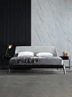 nordic cloth soft bed modern simple master bedroom double italian minimalist bed light luxury designer style italian wedding bed