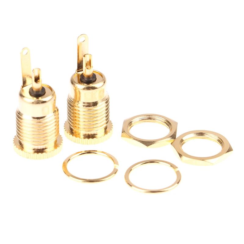 

Gold Plated Metal DC-099 DC Power Supply Jack Socket Female Panel Mount Connector 2.1mm 2.5mm Plug Adapter 2 Terminal Types