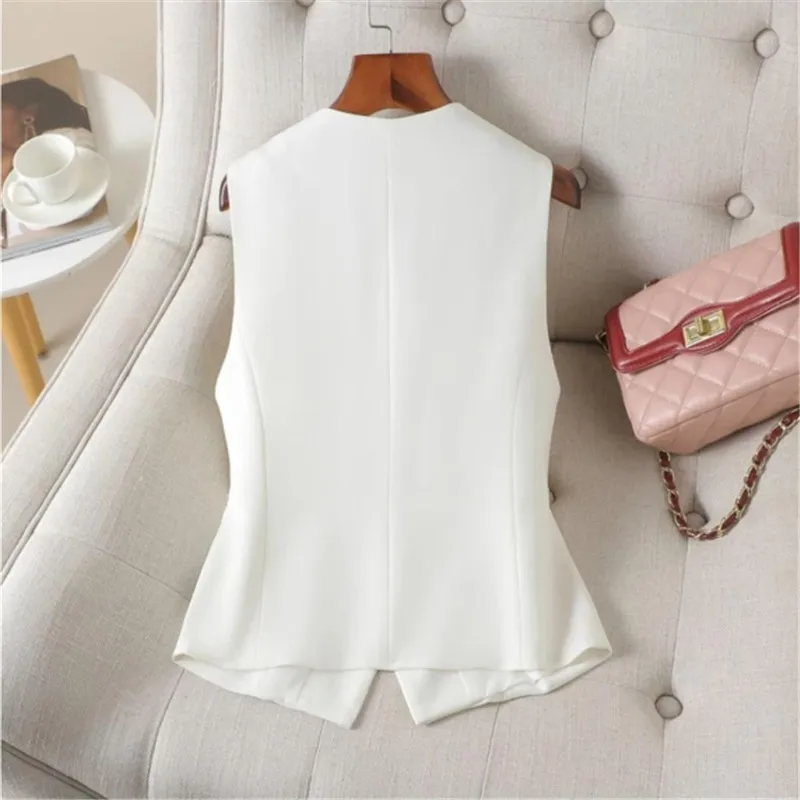 Женский жилет с v-образным вырезом весна-осень 2023 новая модная однобортная куртка
