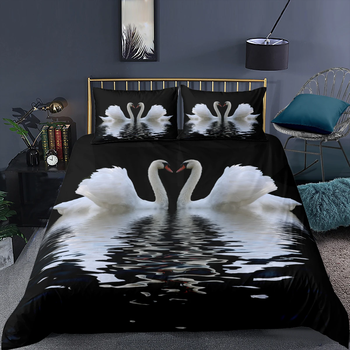 

Set Romantic Duvet Cover Sets Comforter Bed Linen King Size Gift Fashion Modern Landscape Bedclothes Red Pink Sunset Bedding