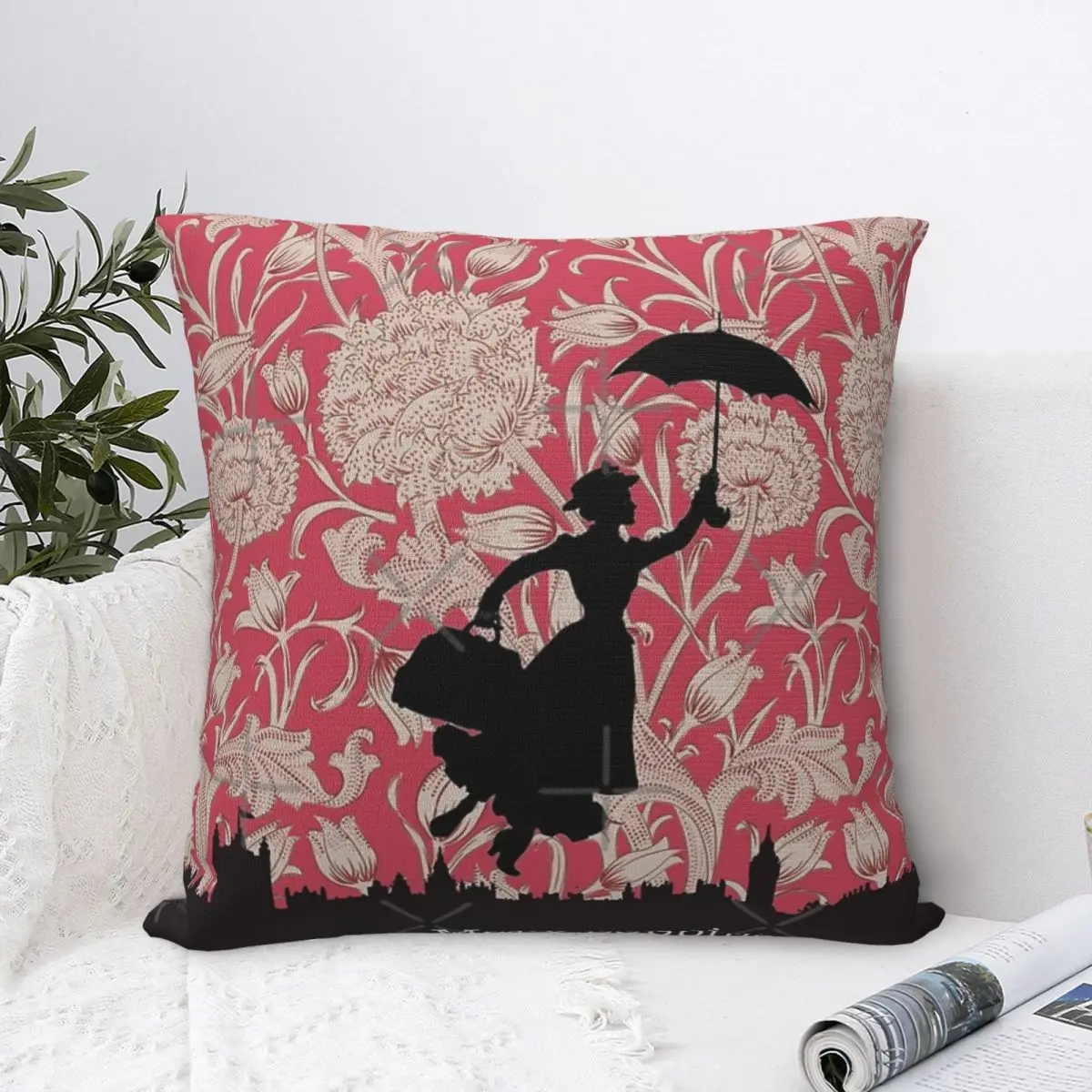 

Mary Poppins Cover Modern Throw Pillows Case DecorativeDecorative Pillow Cute Kids Room Cartoon Creative Arts Abstraction Pillow
