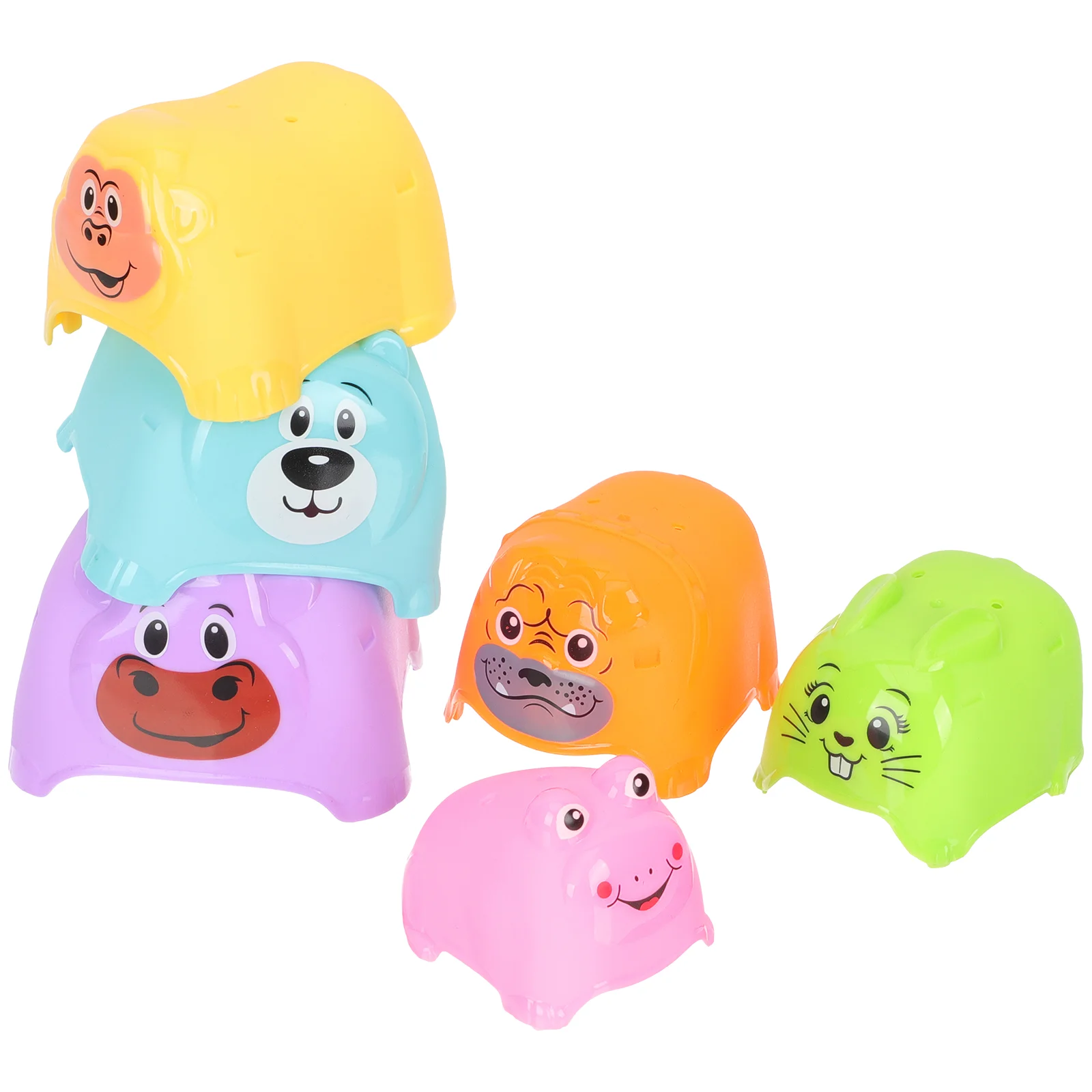 

1 Set of Baby Stacking Cups Stacking Cups Toys Bathroom Shower Toys Animal Printing Stacking Cups
