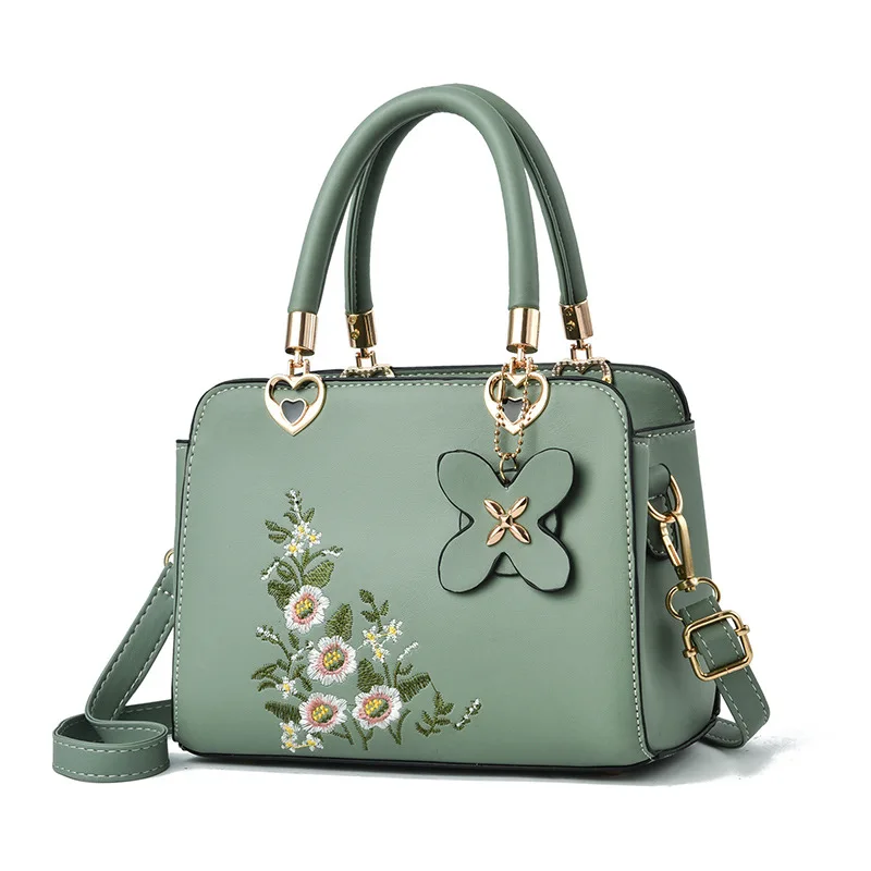 

Hot Sale Ladies Handbag Soft Leather 2022 New Trend Embroidery Mom Messenger Bag Fashion Luxury Atmospheric Shoulder Bag