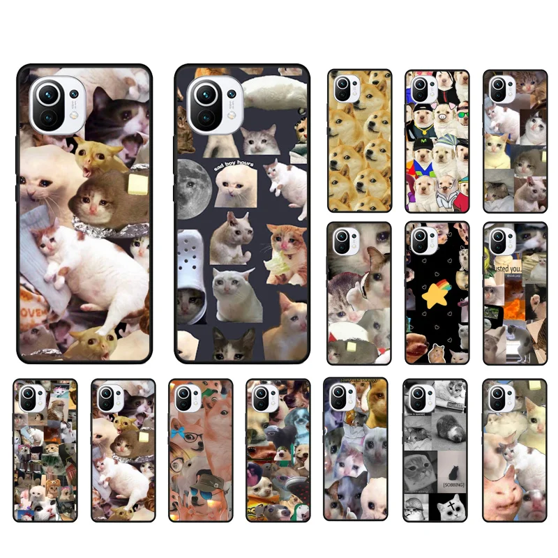 

Crying Cat Memes And Dog Phone Case For Xiaomi 12 Mi 9T 10T 11T 11 Pro 10 10T 11 lite 11Ultra Note10 lite Poco X3 Pro