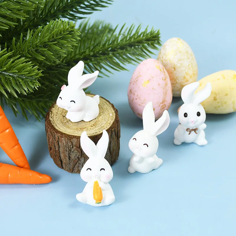 

Украшение в виде белого кролика, микро-ландшафта, аксессуары для дома, подарки для детей, 2023