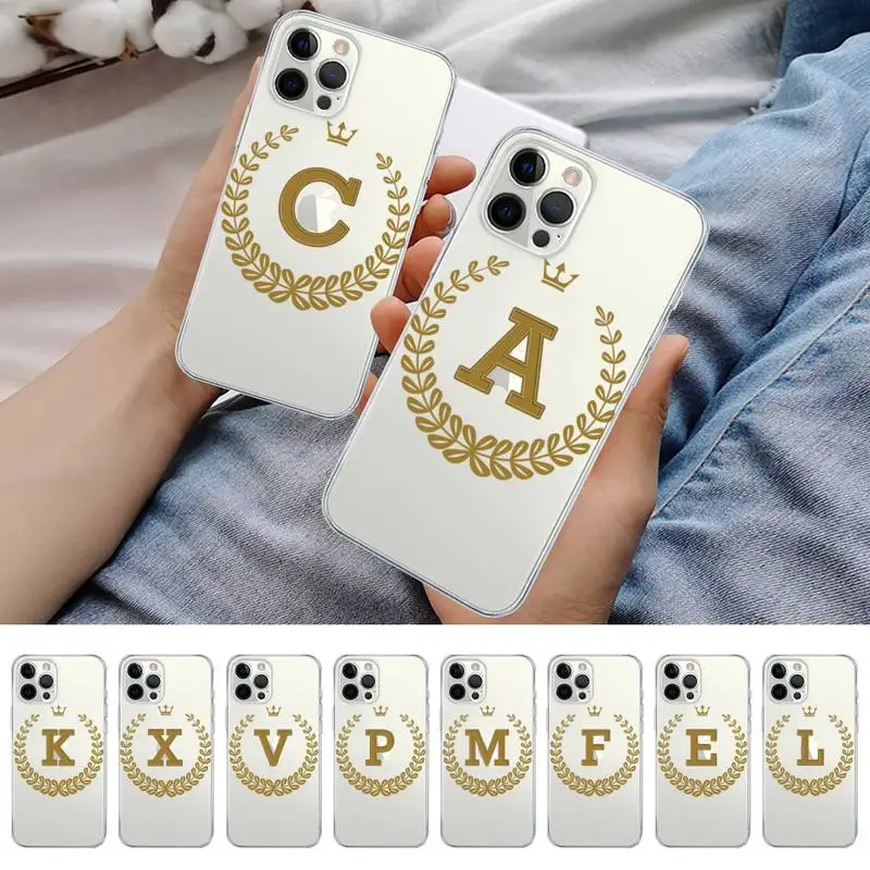 

Monogram Letter The Name Phone Case For iPhone 11 12 13 14 Mini Pro Max XR X XS TPU Clear Case For 8 7 6 Plus SE 2020
