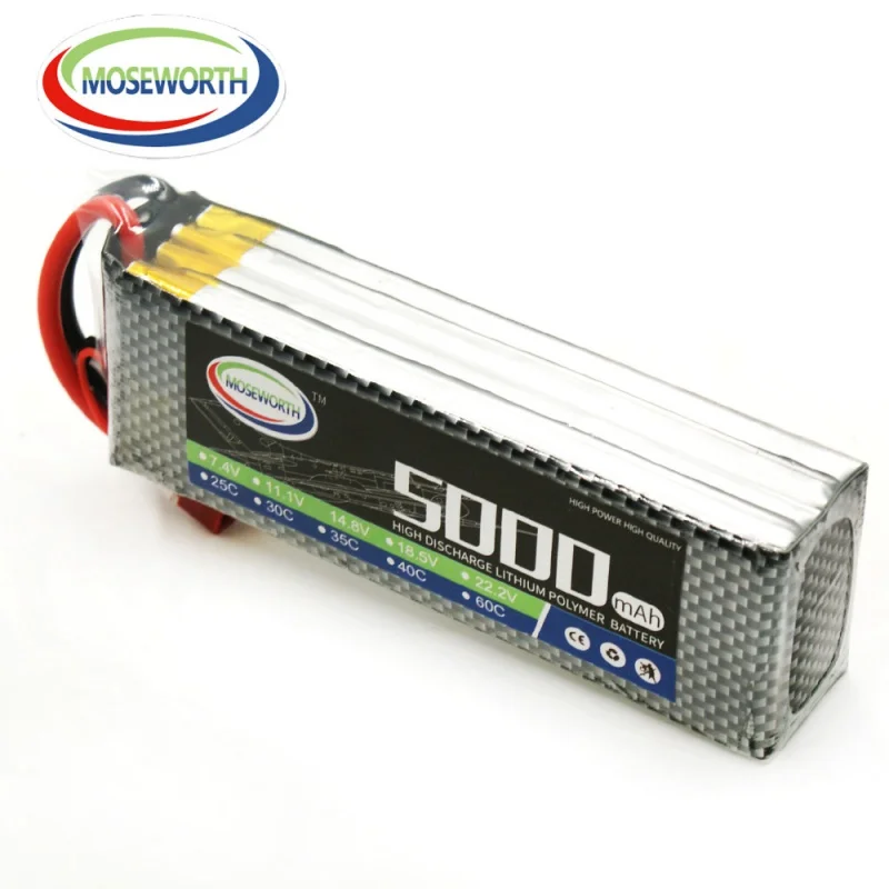 

Batteries 4S 14.8V 5000mAh 25C RC Helicopter LiPo Battery For RC Airplane Drone Car 14.8V Batteries Li. Po 4S 5Ah