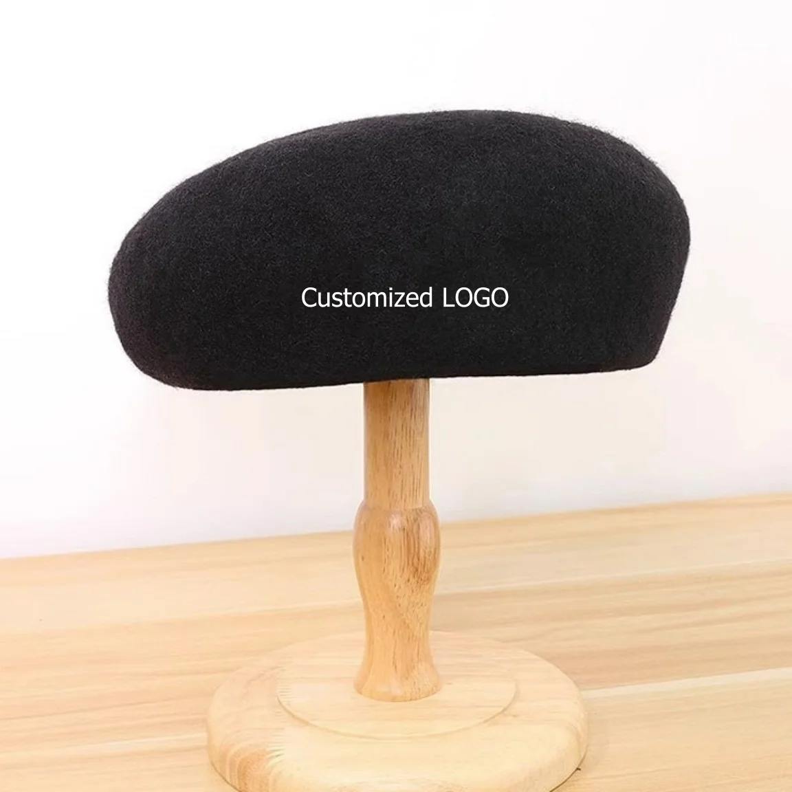 Женский шерстяной берет с большой окружностью головы и восьмиугольной