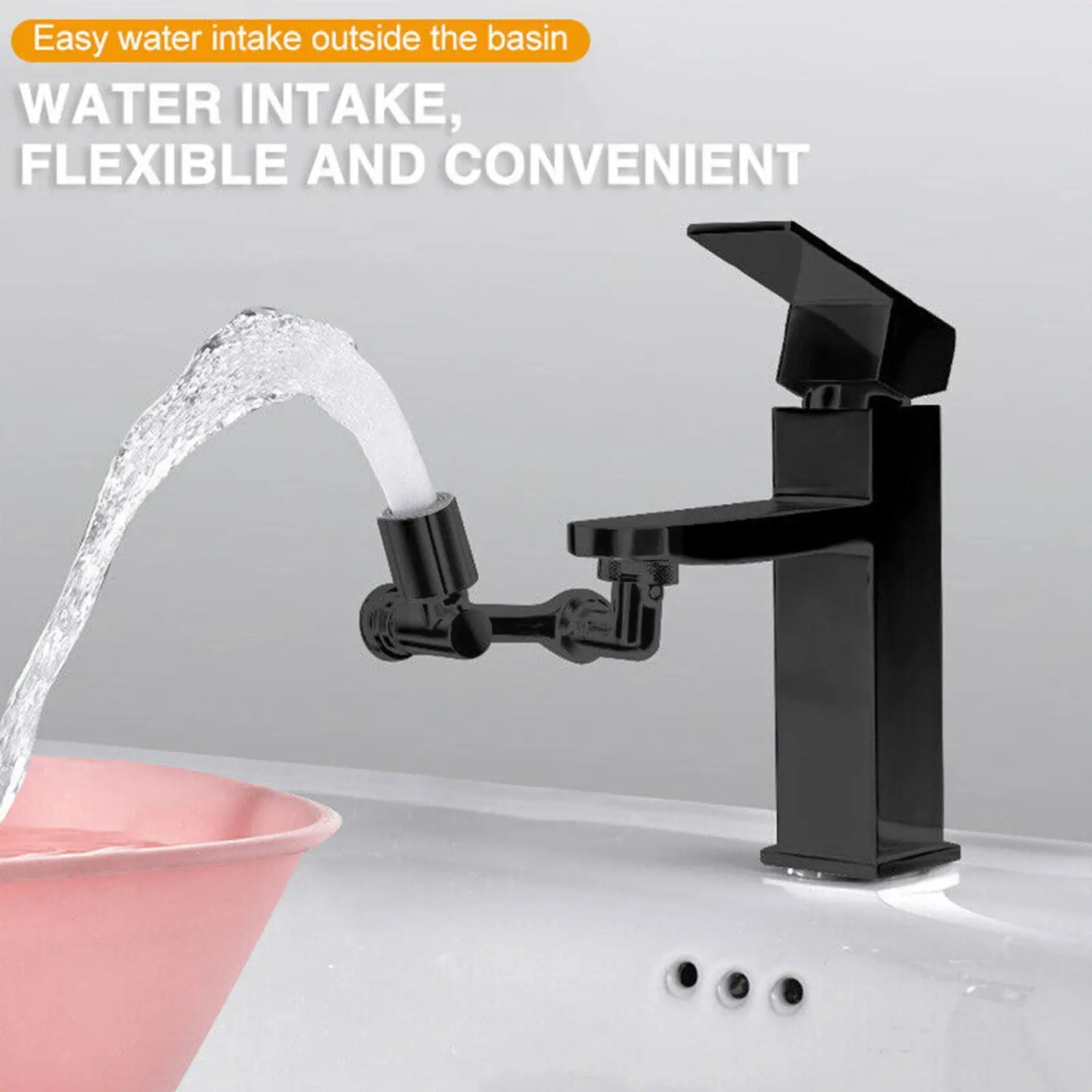 

Универсальный раздвижной аэратор на 1080 °, пластиковый поворотный кран смеситель, Роботизированный рычаг для кухни и ванной комнаты Too D2Q2