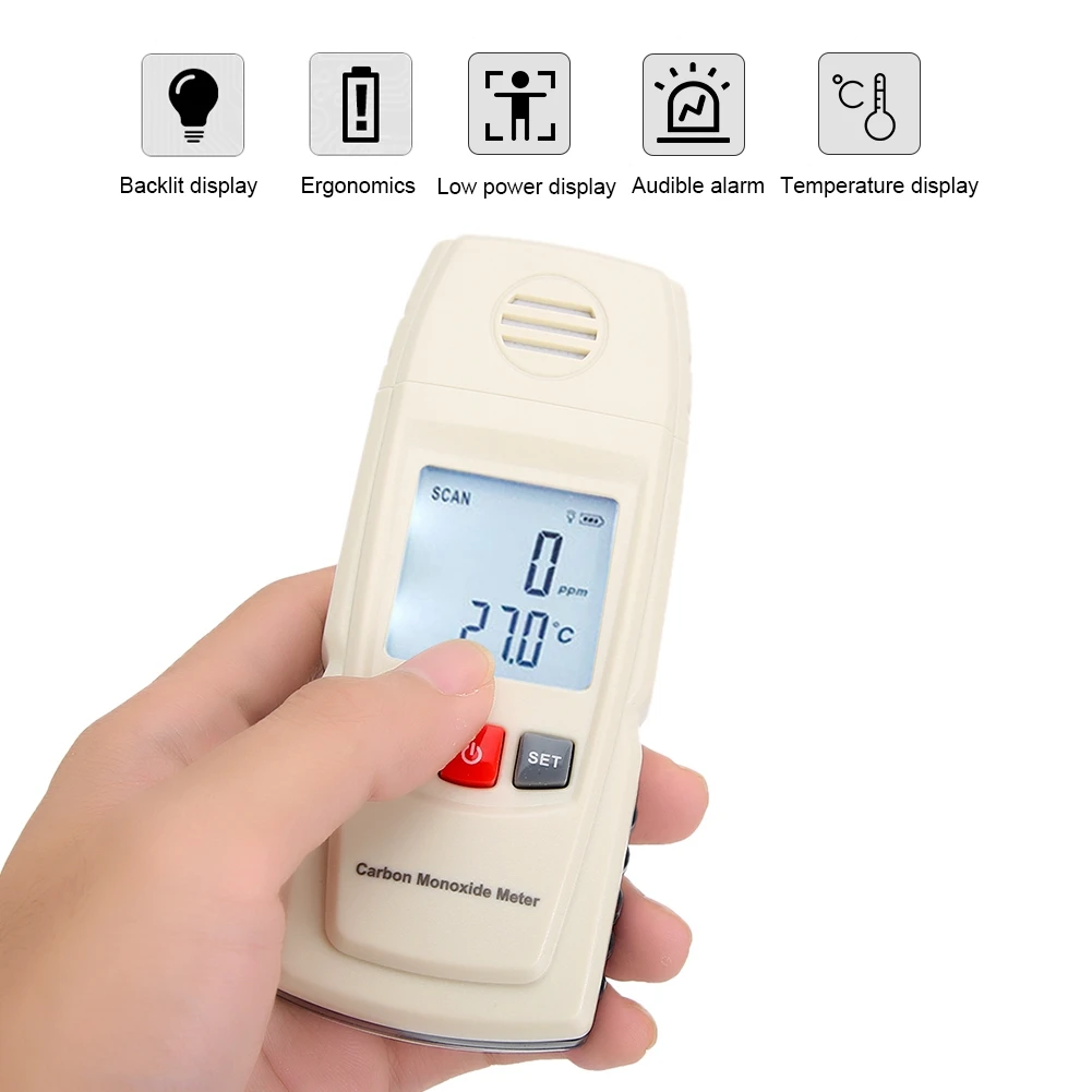 

New Portable Handheld High Precision Carbon Monoxide Meter CO Gas Leakage Detector Alarm RZ8805