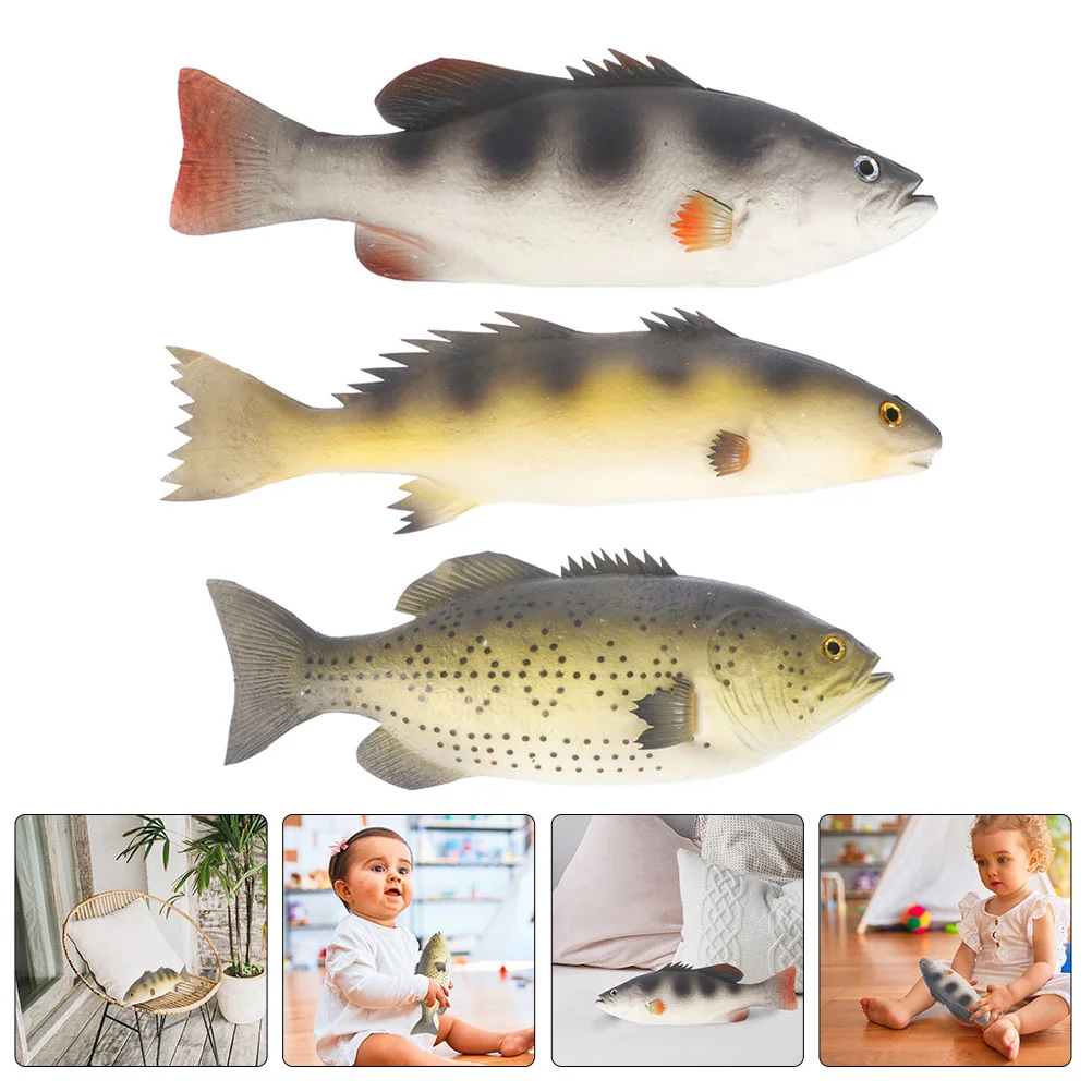

3 Pcs Halloween Props Artificial Fish Simulation Fishes Festival Model PU Statue Toy Decor Child
