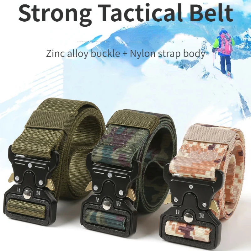 Outdoor Nylon Tactical Belt Outdoor Camouflage Military Multifunctional Work Pants Accessories Sports Canvas Belt for Men