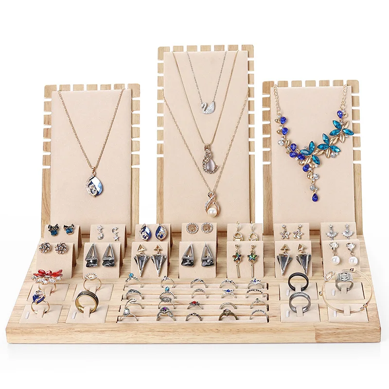 Bamboo Fungus Ring Frame Jewelry Storage Tray Ring Necklace Pendant Display Jewelry Set Display Jewelry Display Frame