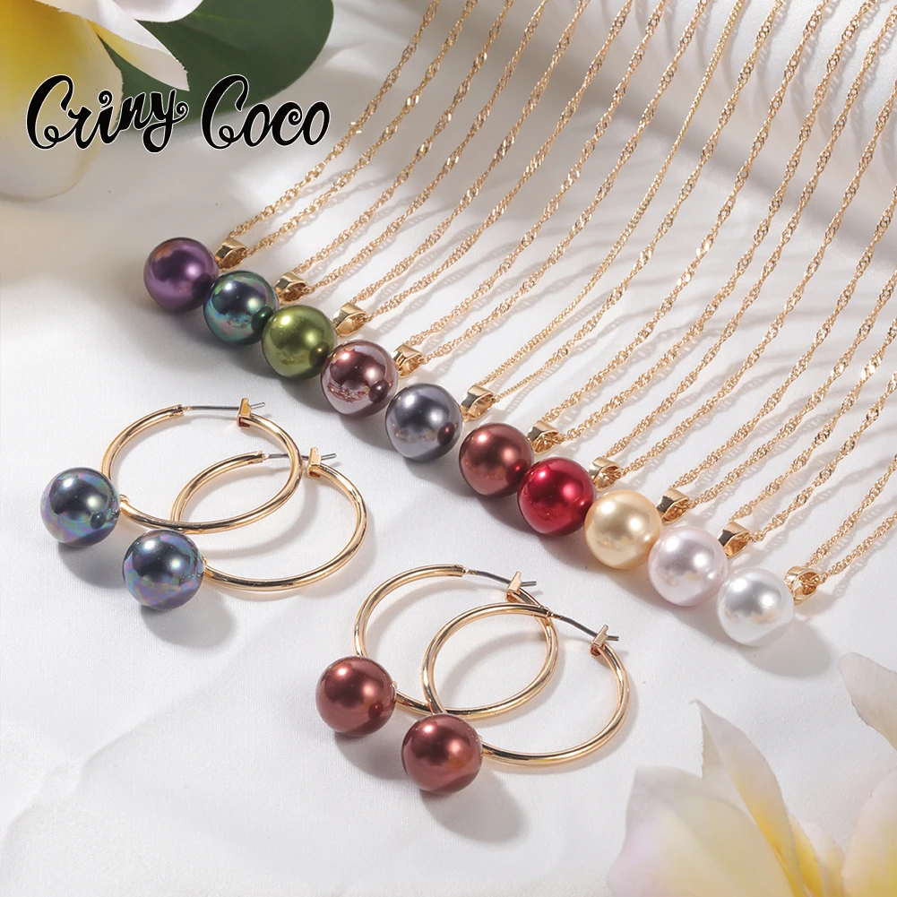 

Cring Coco Hawaiian Polynesia Necklace Earring Set 2022 Fashion Wholesale Hoop Earrings Samoa Guam Jewelry Sets for Women Party