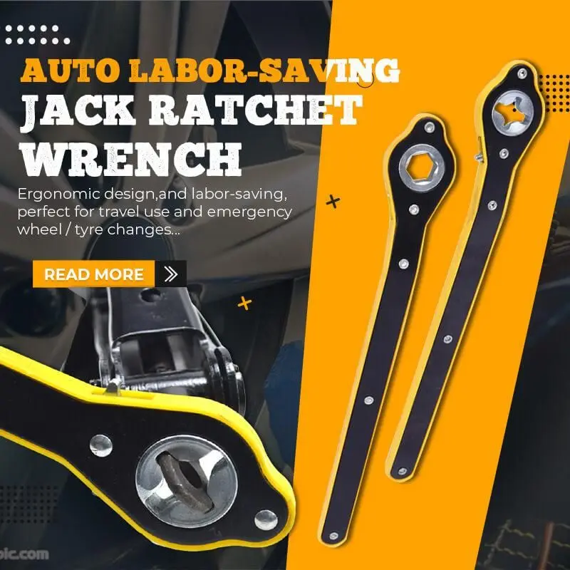 

Auto Labor-saving Jack Ratchet Wrench Scissor Jack Garage Tire Wheel Lug Wrench Handle Labor-saving Wrench Phillips Wrench