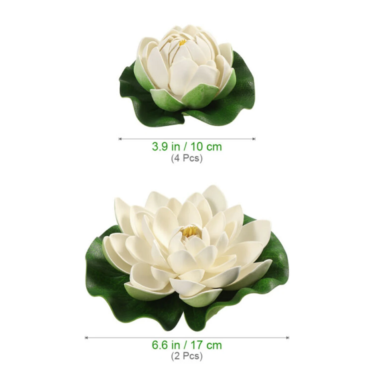 

New Outdoor Patio Simulation Perfect Fake Artificial Lotus 6PCS Decor Floating Plants Flower Leaf Pond Water Lily