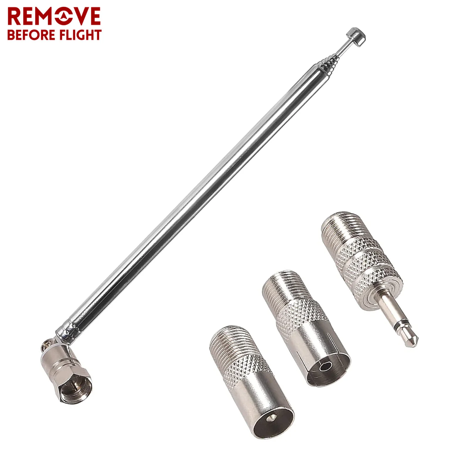 FM Telescopic Antenna 75 Ohm FM Antenna F-Type Male Plug wit