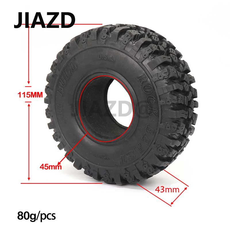

4pcs 115mm Rubber Mud Grappler Tires For 1:10 Rc Crawler Axial Scx10 Scx10 Ii 90046 90047 Trx4 Defender G500 Trx6 G63