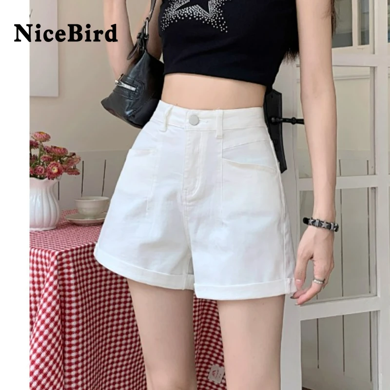 

Nicebird Denim Thin Elegant Wide Leg Shorts Vintage Casual New High Waist Loose Fit Trousers Fashion Tide Spring Summer 2023