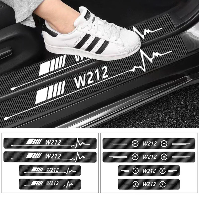 

4pcs Carbon Fiber Car Door Threshold Protection Sticker For Mercedes Benz W212 W211 W206 W205 W204 W203 C180 A200 W213 CLA GLK