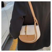 shoulder bag for women fashion luxury designer pu leather crossbody bag female patchwork style hasp handbag ladies saddle bag