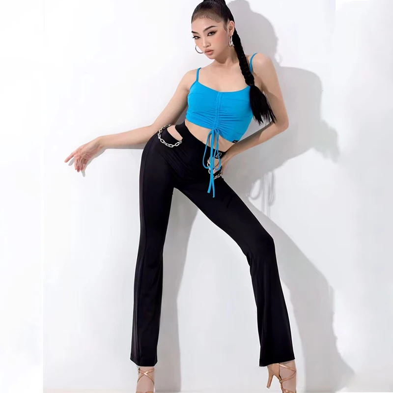 

Women Latin Dance Pants New Black Trousers Chacha Rumba Tango Dress Ballroom Dance Pants Female Adult Latin Dance Wear DW062