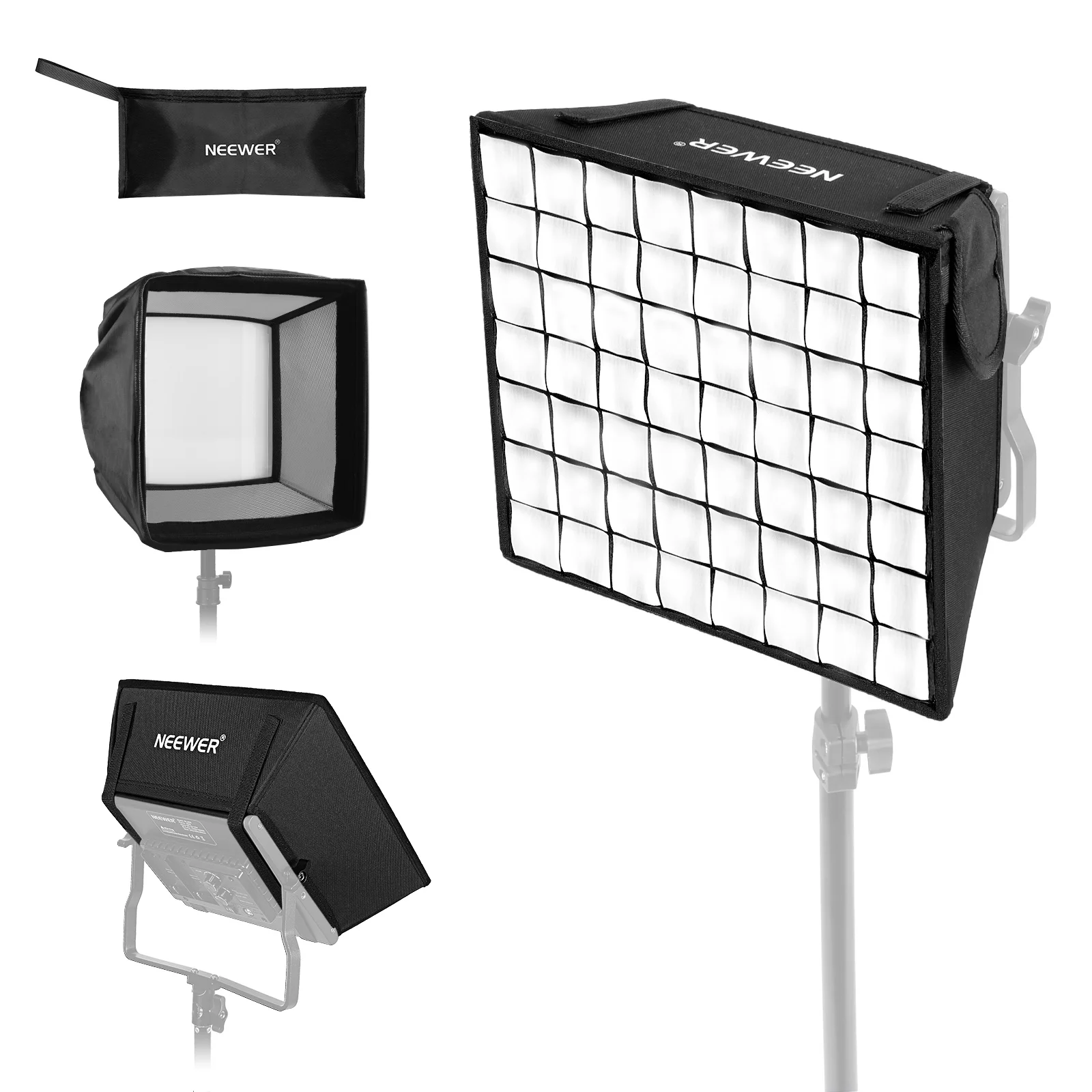 Фото Складной софтбокс-диффузор NEEWER NS-660F 12,2x11,4 дюйма для светодиодных видеопанелей NL660/SNL660/RGB660/RGB660 Pro/RGB660 PRO II №1