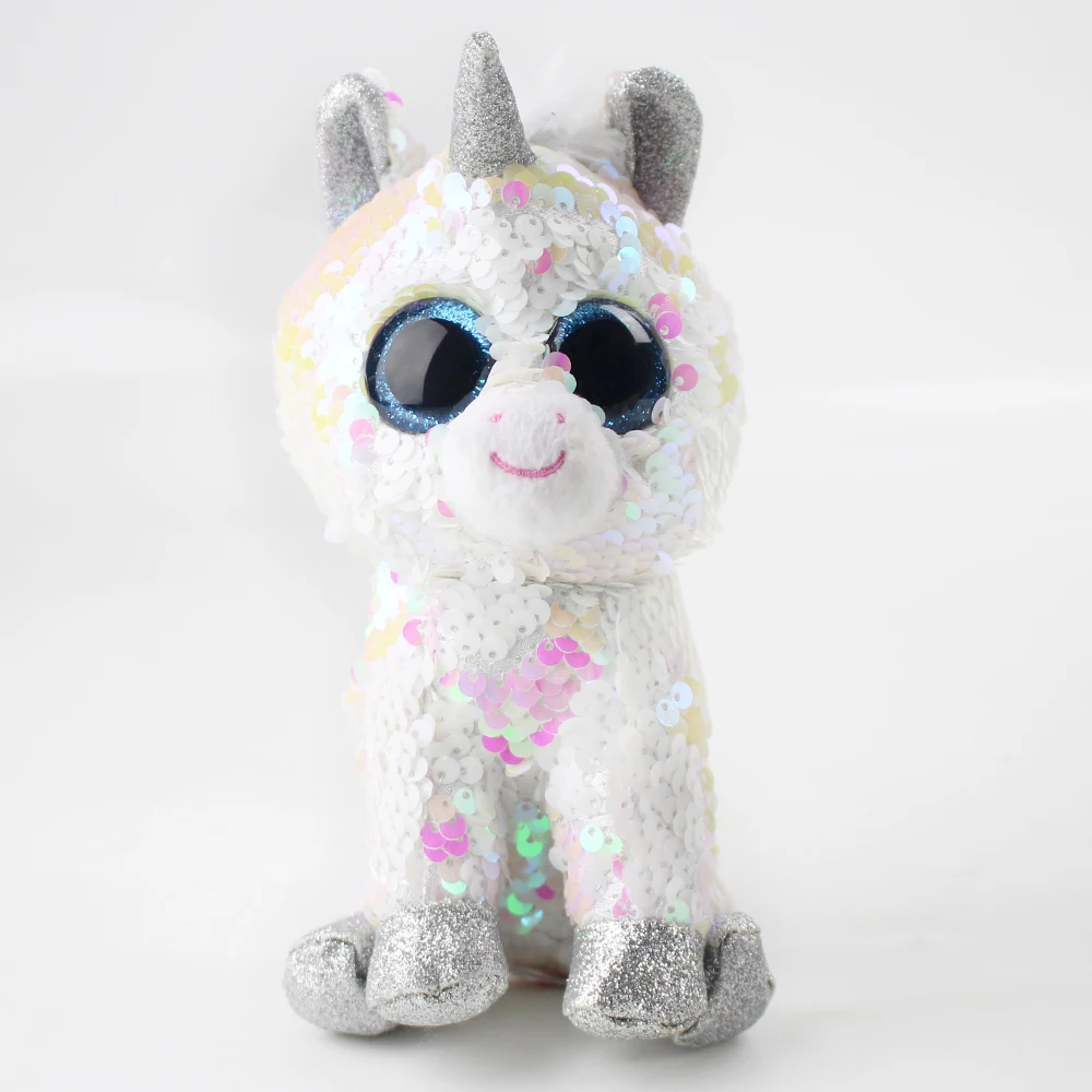 Ty FLIPPABLES бриллиант Белый Единорог 6 дюймов 15 см плюшевые набивные животные