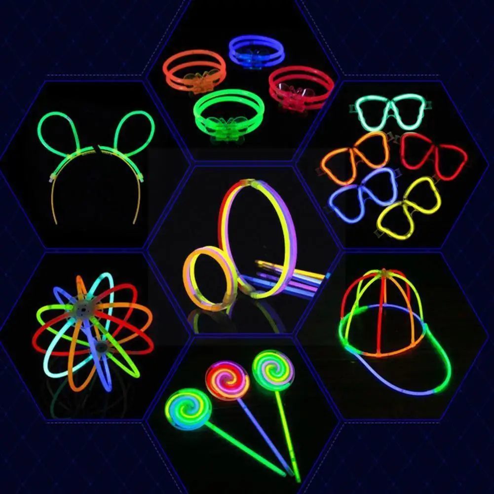 

100pcs Fluorescence Light Glow Sticks Luminous Glow Stick With Connectors Bracelets Necklaces Neon For Wedding Party Kids T S6v5