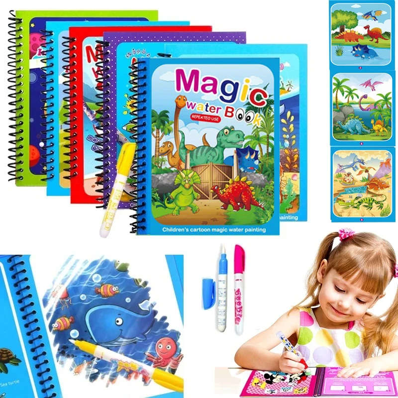 Покемон динозавр Монтессори волшебная ручка книга для рисования