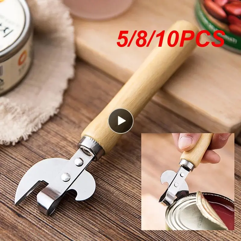 

5/8/10PCS Manual Beer Opener Stainless Steel Opener Knife Easy Grip Lid Remover Kitchen Tools Can Opener Safety Hand-actuated